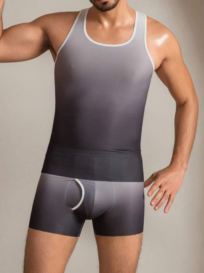 Men's Ombre Crow Neck Tank Top Short Set Sleepwear